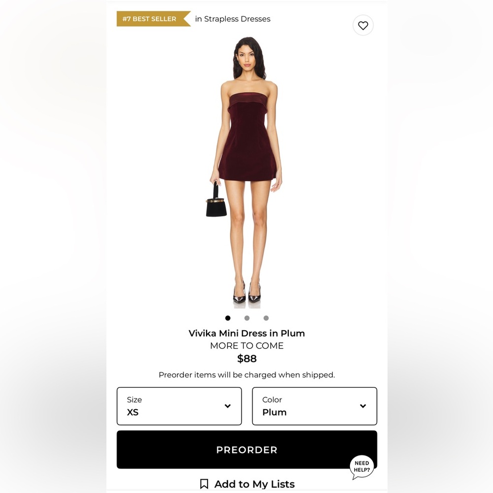 Vivika Strapless Mini Dress in Deep Plum